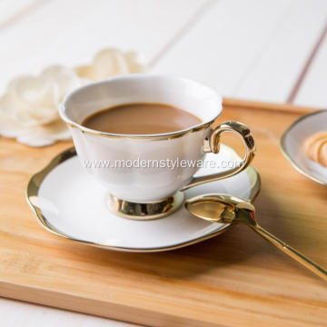 Afternoon Tea Cups Porcelain Gold Luxury Coffee Cup Set